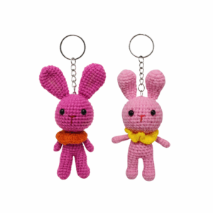 Crochet Bunny with Scarf Keychain