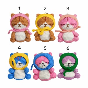 Cat with Headscarves Keychain