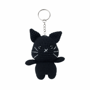 Crochet Black Cat Keychain
