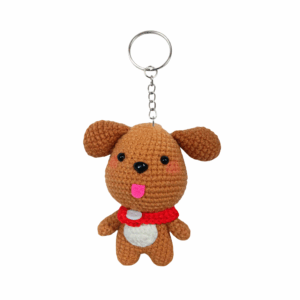 Crochet Puppy with Red Scarf