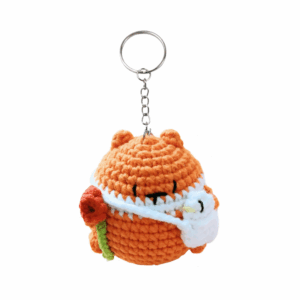 Crochet Fat Fox Keychain