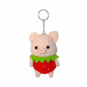 Strawberry Pig Keychain