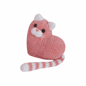 Kitty Heart Crochet Pillow