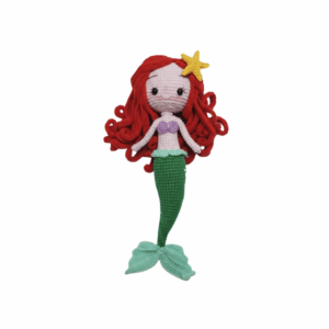 Crochet Red-Haired Mermaid Doll