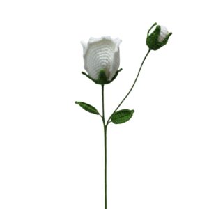 White Rose with Bud Crochet