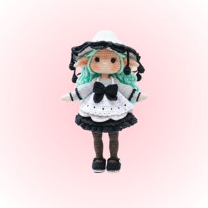 Crochet Mint-Haired Elf Doll