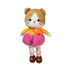 Crochet Cat in Pleated Dress - 01
