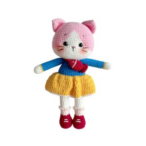 Crochet Cat in Pleated Dress - 02