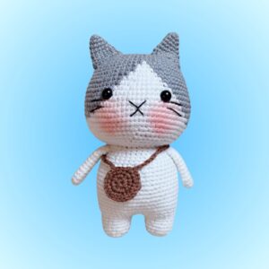 Cat Plushie with Mini-bag Crochet (10 options)