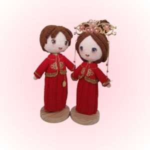Chinese Traditional Wedding Crochet Doll