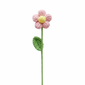 Puffy Crochet Daisy (pink, yellow, purple, blue, green, white)