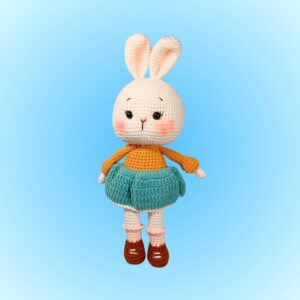Crochet Bunny in Pleated Dress-01