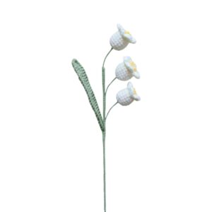 Crocheted White Bellflower Sprig