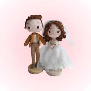 Bride and Groom Wedding Crochet Doll