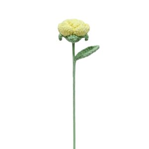Puffy Petal Crochet Flower (yellow, blue)