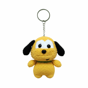 Crochet Pluto Dog Keychain