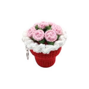 Crochet Mini Pink-Rose Bouquet