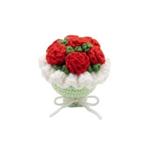 Crochet Mini Red-Rose Bouquet