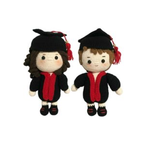 Crochet Graduation Couple Dolls